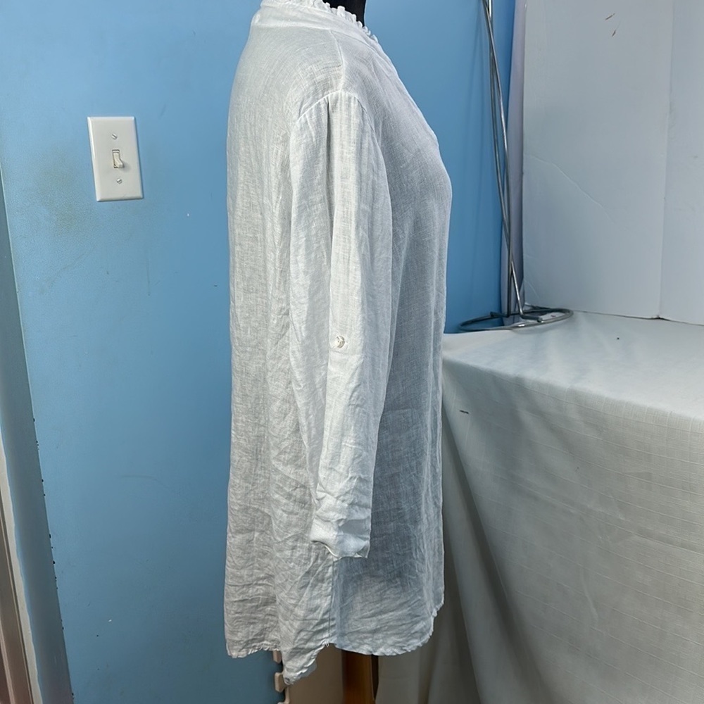 Rosemary made In Italy linen Blouse in white NWOT - Picture 5 of 8